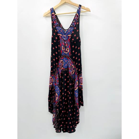 Free People Black Floral Midi Slip Dress - Picture 3 of 8